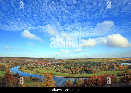 Volkach ist ein sehr bekanntes Weinanbaugebiet in Deutschland, Bayern, Franken Stockfoto