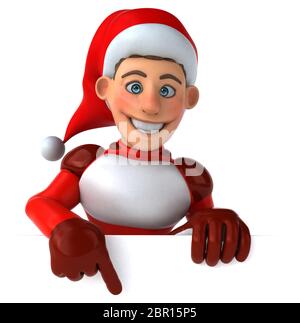 Spaß super Santa Claus - 3D-Darstellung Stockfoto