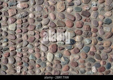 Steinboden Textur Hintergrund. Cobblestone Hintergrund. Steinboden Textur. Stockfoto