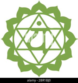 Meditation herzen Grün Chakra Anahata Mandala geistlichen Leib der Heiligen Abbildung: Form Stockfoto