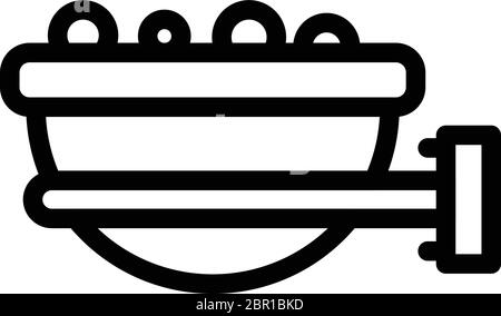 Schüssel Vogelfutter Symbol, Outline-Stil Stock Vektor