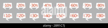 Papier Rabatt Etikett gesetzt Stock Vektor