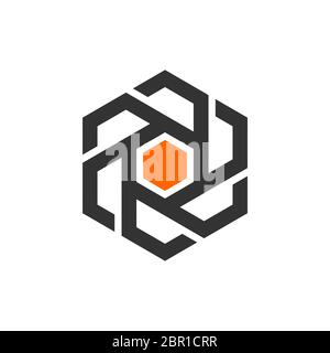 Hexagon Form Logo Vorlage Illustration Design. Vektor EPS 10. Stockfoto