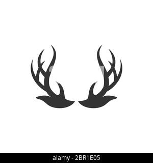 Deer Antlers Logo Vorlage Illustration Design. Vektor EPS 10. Stockfoto