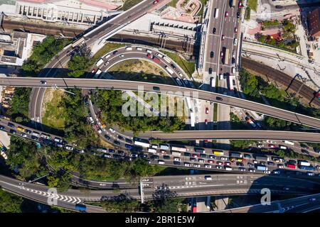 Hung Hom, Hongkong -07 November 2018: Überqueren Sie den Hafen-Tunnel Stockfoto