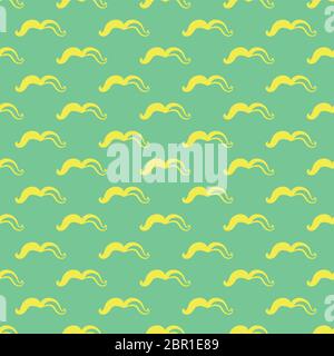 Gelbe Schnurrbart nahtlose Vektor-Muster auf grün Stock Vektor