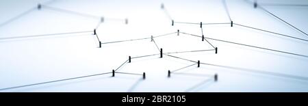 Verbindung Konzept der digitalen Technologie Netzwerk Panorama 3D-Rendering Stockfoto