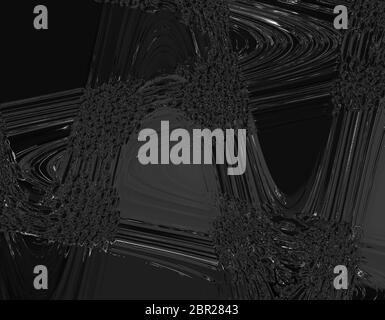 Schwarz auf schwarz abstrakte 3-D-Wallpaper Grafik mit Platz für Text, Raum, um Kopie, Hintergründe, Hintergrund hinzuzufügen Stockfoto