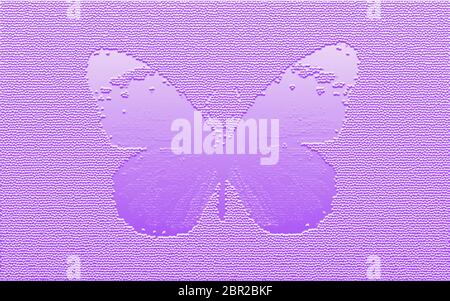 Hell lila Frühling, Sommer-Grafik mit 3d Schmetterling Aufdruck in einzigartigen strukturierten Hintergrund, Hintergrund, Tapete mit Platz für Text, Raum für Kopie Stockfoto