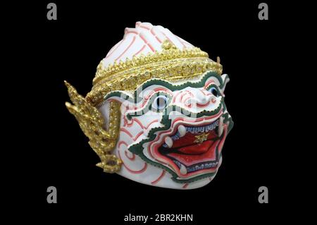 Thai Khon Maske oder Thai traditionelle Maske Name ist Hanuman. Hanuman ist Charakter in thailand Stockfoto