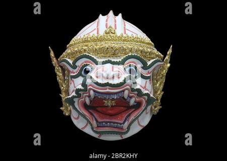 Thai Khon Maske oder Thai traditionelle Maske Name ist Hanuman. Hanuman ist Charakter in thailand Stockfoto