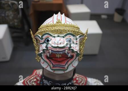 Thai Khon Maske oder Thai traditionelle Maske Name ist Hanuman. Hanuman ist Charakter in thailand Stockfoto