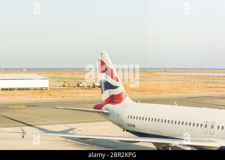 British Airways Airbus A320-232 G-EUUR auf dem Flughafen von Larnaca (Larnaka) Fort von Zypern Stockfoto