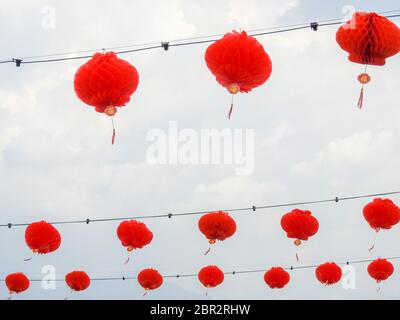 Kuala Lumpur, Malaysia - 19. April 2019 : Lantern Chinesisches Neujahr Nahaufnahme während des chinesischen Neujahrsfestes. Selektiver Fokus und Ausschnitt Stockfoto