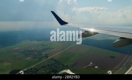 Aussicht auf Land von Der illuminator von Flugzeug Stockfoto