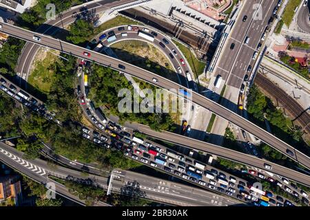 Hung Hom, Hongkong, 07. November 2018:- Verkehr im Kreuzfahrttunnel in Hongkong Stockfoto