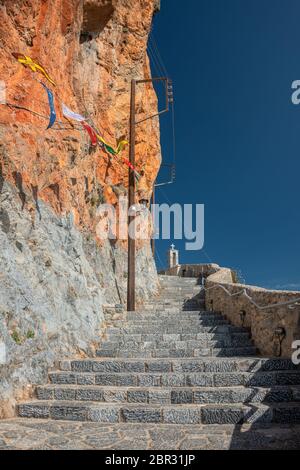 Innenansicht des Klosters Panagia Elona in den Parnon Bergen in Kynouria Stockfoto