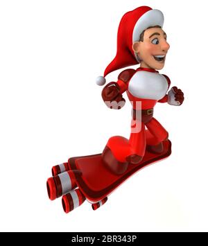 Spaß super Santa Claus - 3D-Darstellung Stockfoto