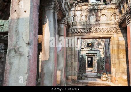 Preah Khan-Tempel. Angkor, UNESCO-Weltkulturerbe, Provinz Siem Reap, Kambodscha, Südostasien Stockfoto