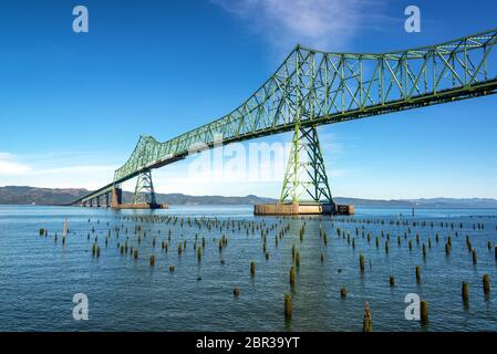 Astoria Megler Brücke über den Columbia River im historischen Astoria, Oregon Stockfoto