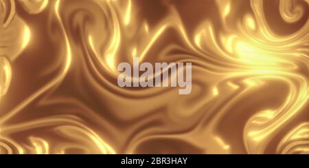 Das abstrakte Hintergrundbild, goldenes Wellenmuster, verleiht ein luxuriöses Gefühl. Stockfoto