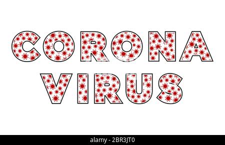 Coronavirus Wort Design Vektor isoliert auf weißem Hintergrund Stock Vektor