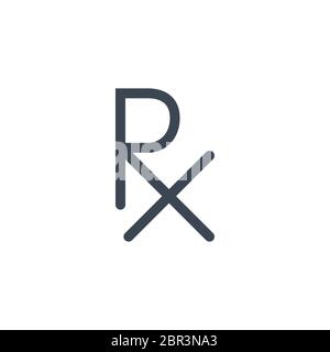 Symbol für verschreibungspflichtige Vektorgyphe. Stock Vektor