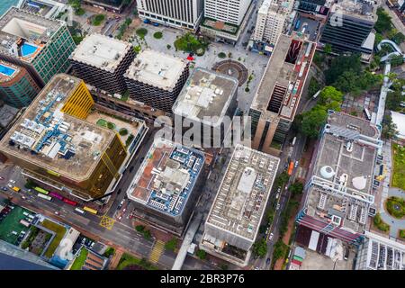 Tsim Sha Tsui, Hongkong 21. April 2019: Blick von oben auf die Stadt Hongkong Stockfoto