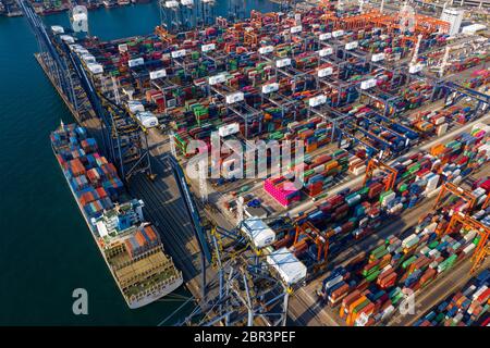 Kwai Tsing, Hongkong, 14. Februar 2019:- Kwai Tsing Container Terminals Stockfoto