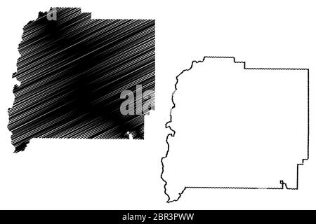 Pike County, Georgia (US County, United States of America,USA, US, US) Karte Vektorgrafik, Skizze Skizze Pike Karte Stock Vektor