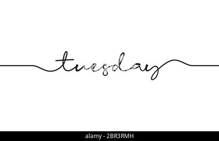 dienstag Wort handgeschriebene Design Vektor Stock Vektor