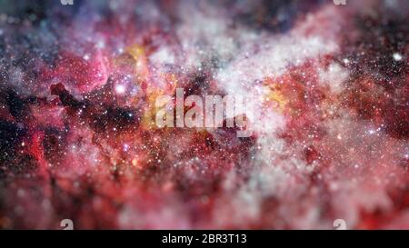 Hintergrund des Universums. Sternhaufen und Nebel - eine Wolke im Weltraum. Abstrakte astronomische Galaxy. Science Fiction Kunst mit kleinen Freiheitsgrad. Elemente der Stockfoto