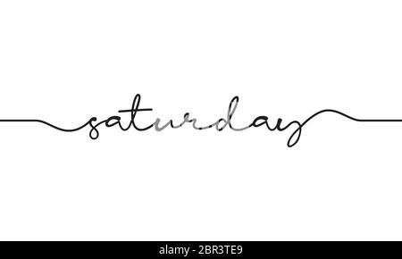 samstag Wort handgeschriebene Design Vektor Stock Vektor