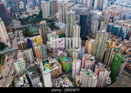 Hung Hom, Hongkong 21. April 2019: Stadt Hongkong Stockfoto