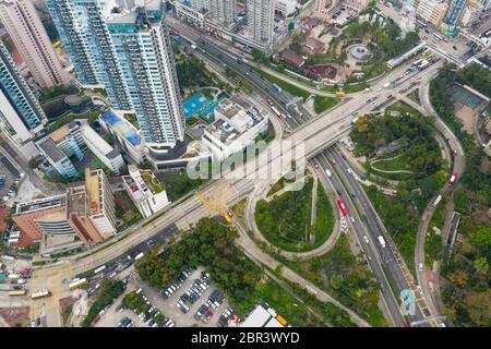 Diamond Hill, Hongkong 11. April 2019: Blick von oben auf die Stadt Hongkong Stockfoto