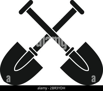 Zwei Schaufeln Symbol. Einfache Illustration von zwei Schaufeln Vektor-Symbol für Web-Design isoliert auf weißem Hintergrund Stock Vektor