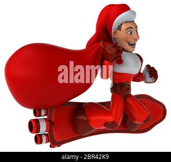 Spaß super Santa Claus - 3D-Darstellung Stockfoto