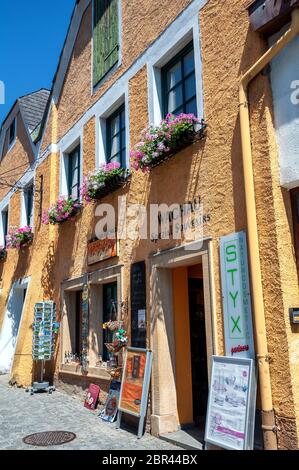 Ansichten und Impressionen der mittelalterlichen Stadt Dünstein in der Wachau Stockfoto