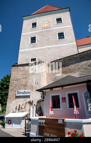 Ansichten und Impressionen der mittelalterlichen Stadt Dünstein in der Wachau Stockfoto