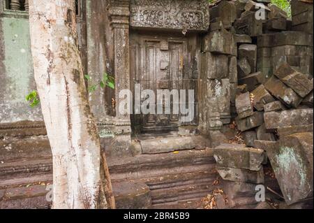 Ruinen am Dschungeltempel von Beng Mealea. Angkor, UNESCO-Weltkulturerbe, Provinz Siem Reap, Kambodscha, Südostasien Stockfoto