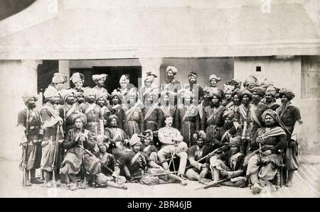 Offiziere eines indianischen Regiments, britische Armee, Indien Stockfoto