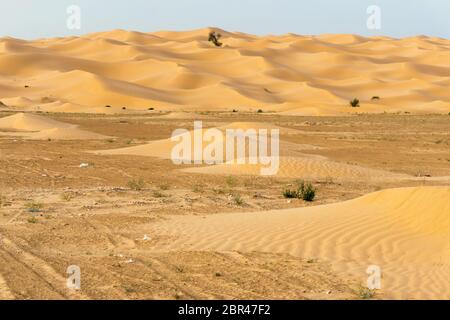 Landschaft der tunesischen Sahara Wüste Düne Hintergrund in Afrika Stockfoto