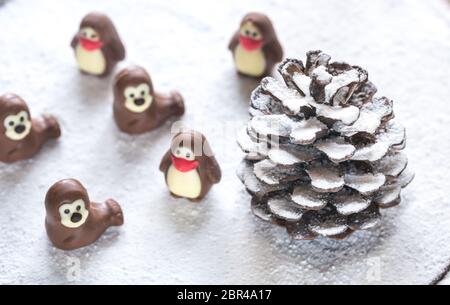 Bonbons Schokolade in der Form von Tieren Stockfoto