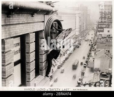 Harold Lloyd im Film Sicherheit Letzte 1923 Stockfoto