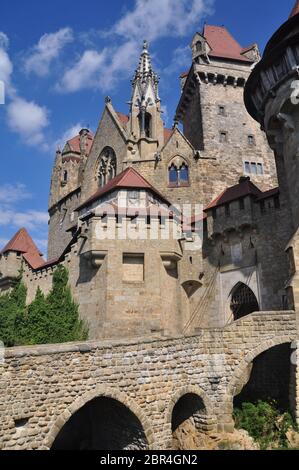 Schloss Kreuzenstein, erbaut 1100-1200 wenige Kilometer nördlich von Wien Stockfoto