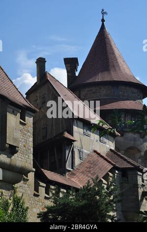 Schloss Kreuzenstein, erbaut 1100-1200 wenige Kilometer nördlich von Wien Stockfoto