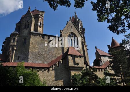 Schloss Kreuzenstein, erbaut 1100-1200 wenige Kilometer nördlich von Wien Stockfoto