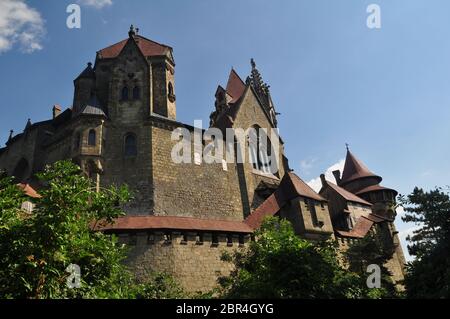 Schloss Kreuzenstein, erbaut 1100-1200 wenige Kilometer nördlich von Wien Stockfoto