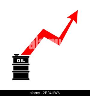 Diagramm für Wachstumspreise für Öl und Erdölprodukte. Diagramm zum Ölwachstum Stock Vektor