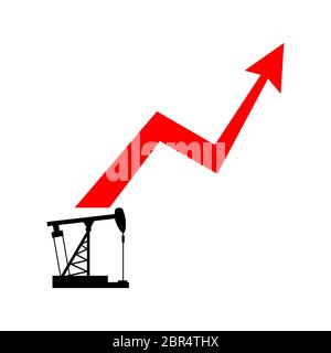 Diagramm für Wachstumspreise für Öl und Erdölprodukte. Diagramm zum Ölwachstum Stock Vektor